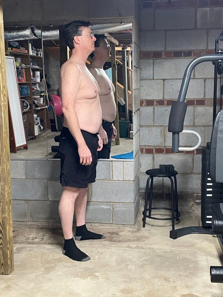 Gary Hardin Week 1 side progress photo December 2025 - men over 50 core and posture baseline