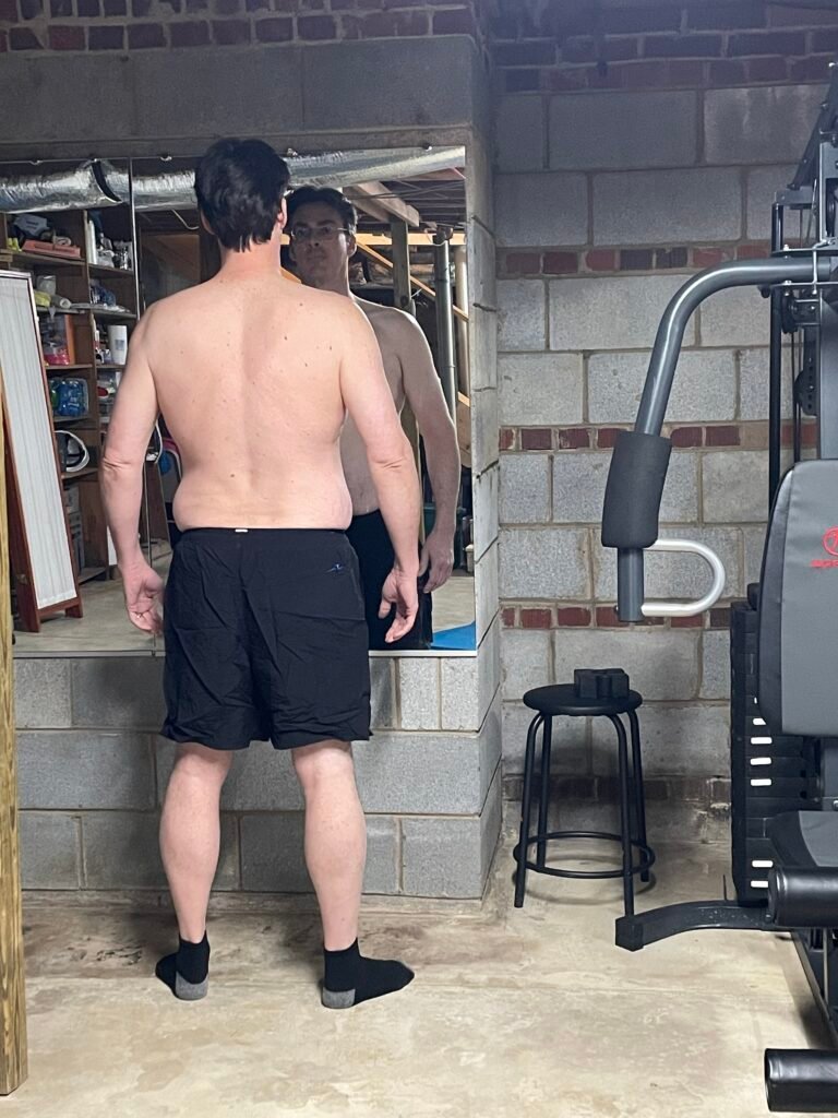 Gary Hardin Week 1 back progress photo December 2025 - men over 50 back and posture tracking