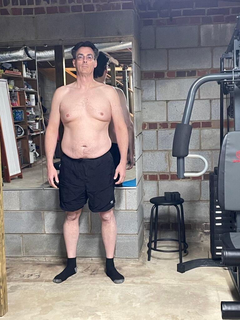 Gary Hardin Week 1 front relaxed progress photo December 2025 - men over 50 fitness accountability baseline